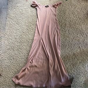 Reformation blush ribbed dress